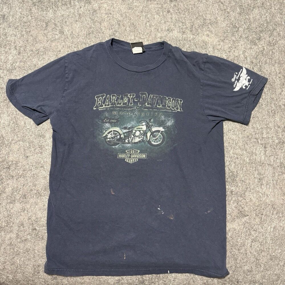Harley-Davidson Shirt Mens L Black Motorcycle Tee Bertis Bamberg Germany Bravado